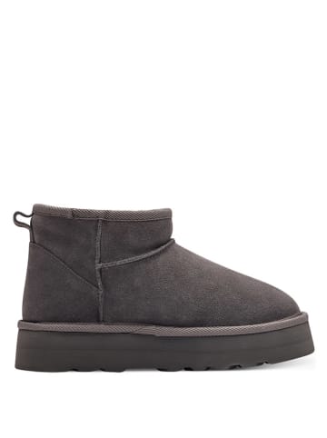 s.Oliver Leder-Boots in Anthrazit