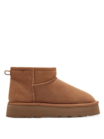 s.Oliver Leder-Boots in Hellbraun