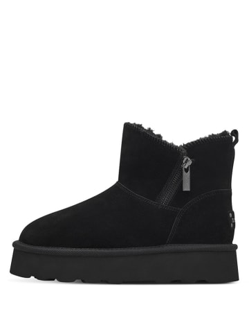 s.Oliver Leder-Boots in Schwarz