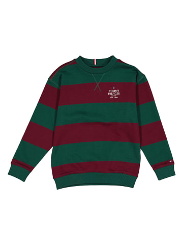 Tommy Hilfiger Sweatshirt in Grün/ Bordeaux
