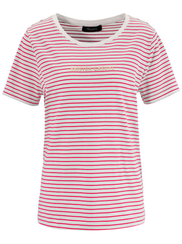 Aniston Shirt in Rot/ Weiß