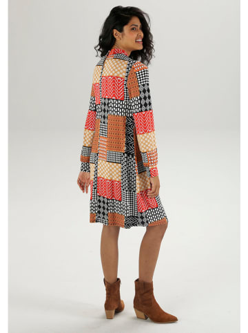 Aniston Jurk zwart/rood/geel