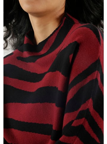 Aniston Pullover in Schwarz/ Bordeaux