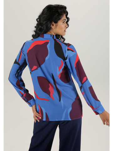 Aniston Bluse in Blau/ Rot