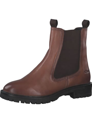s.Oliver Leder-Boots in Hellbraun