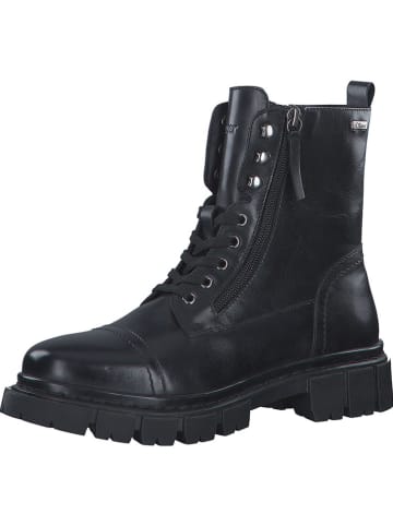s.Oliver Leder-Boots in Schwarz