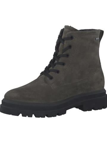 s.Oliver Skórzane botki w kolorze khaki
