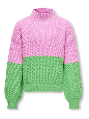 KIDS ONLY Sweter "Bibba" w kolorze zielono-różowym