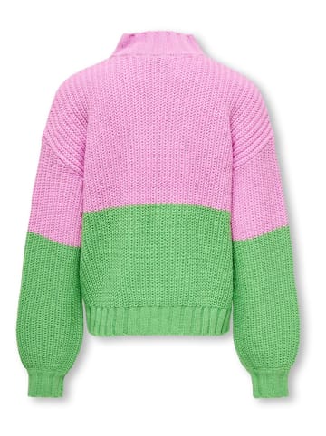 KIDS ONLY Sweter "Bibba" w kolorze zielono-różowym