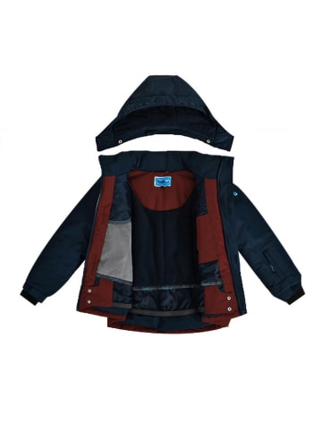 Peek U Functionele winterjas "Kiran" donkerblauw/rood