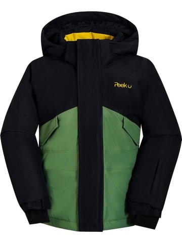 Peek U Functionele winterjas "Kiran" zwart/groen