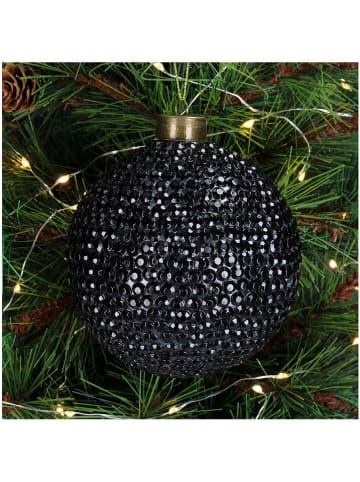 Kersten 2-delige set: kerstballen zwart - Ø 10 cm
