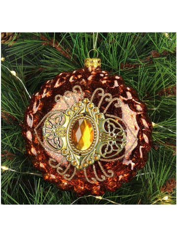 Kersten Kerstbal "Stone" oranje - (H)11 cm