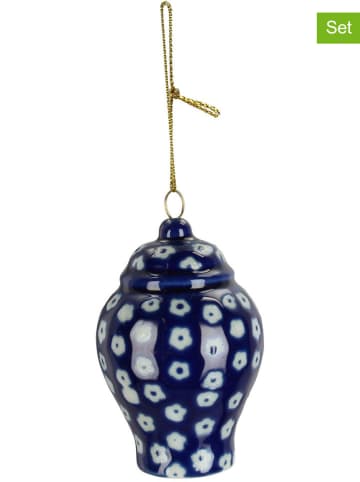 Kersten 4er-Set: Christbaumkugeln ''Jar'' in Blau - (H)8 cm