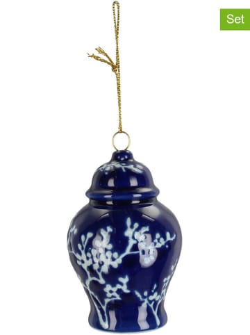 Kersten 4er-Set: Christbaumkugeln ''Jar'' in Blau - (H)8 cm