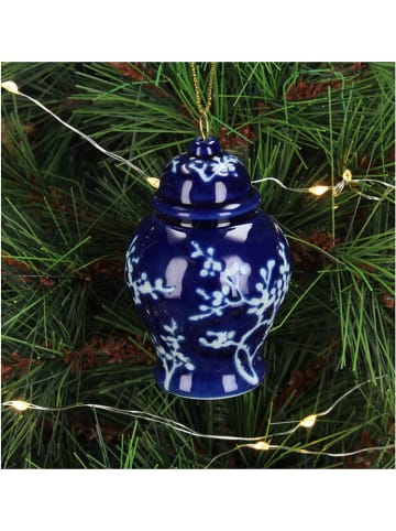 Kersten 4er-Set: Christbaumkugeln ''Jar'' in Blau - (H)8 cm