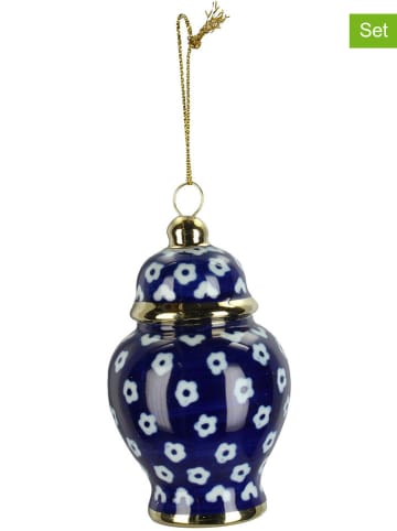 Kersten 2er-Set: Christbaumkugeln ''Jar'' in Blau - (H)8 cm