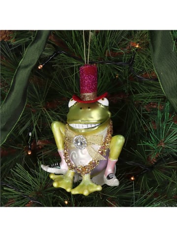 Kersten Kerstbal "Kikker Groom" groen - (H)12 cm