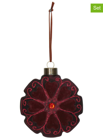 Kersten 2er-Set: Christbaumkugeln in Rot - (B)10 x (H)10 x (T)5 cm