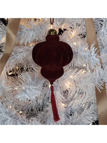 Kersten Kerstbal rood - (B)10 x (H)10 x (D)5 cm