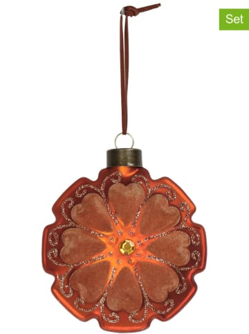 Kersten 2er-Set: Christbaumkugeln in Orange - (B)10 x (H)10 x (T)5 cm