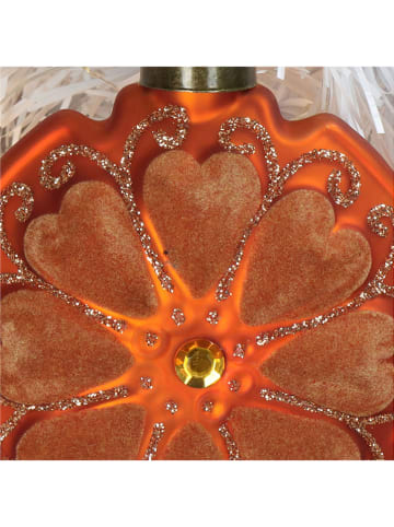 Kersten 2-delige set: kerstballen oranje - (B)10 x (H)10 x (D)5 cm