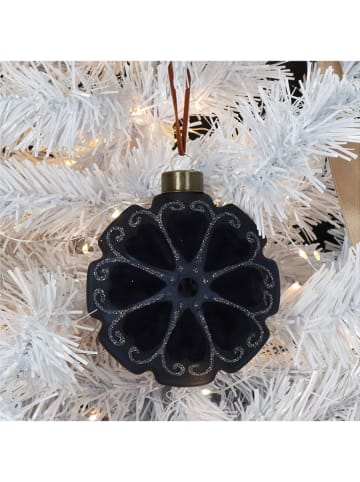 Kersten 2-delige set: kerstballen zwart - (B)10 x (H)10 x (D)5 cm