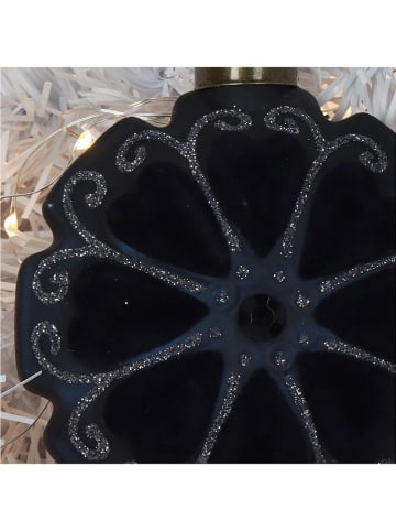 Kersten 2-delige set: kerstballen zwart - (B)10 x (H)10 x (D)5 cm
