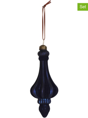 Kersten 2er-Set: Christbaumkugeln in Schwarz - (H)15 cm