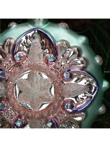 Kersten 2er-Set: Christbaumkugeln in Cyan/ Rosa - (B)8 x (H)9 x (T)3 cm