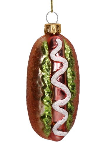 Kersten Kerstbal ''Hotdog'' meerkleurig - (H)10 cm