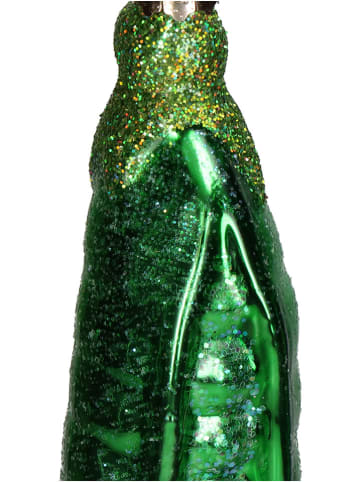 Kersten 2-delige set: kerstballen ''Bean'' groen - (H)11,6 cm