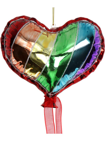 Kersten Kerstbal ''Heart Rainbow'' meerkleurig - (H)11 cm