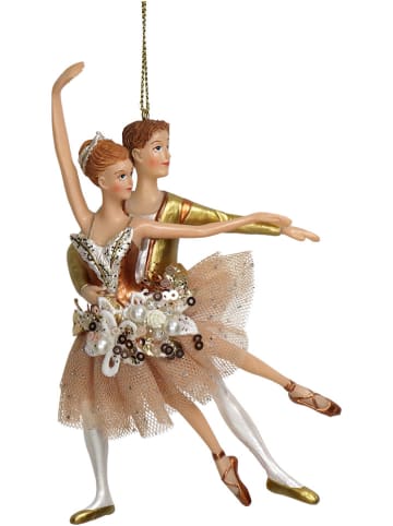 Kersten Kerstbal ''Ballet Couple'' beige/goudkleurig - (L)14 x (B)10 cm