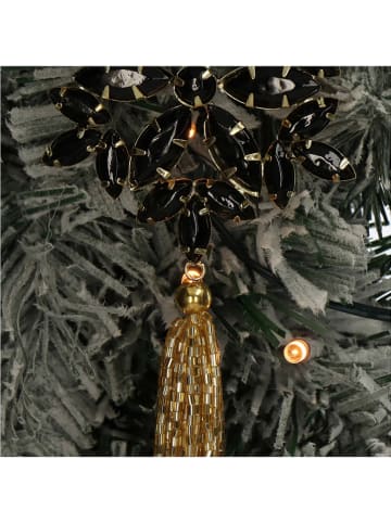 Kersten 4-delige set: decoratieve hangers ''Flower'' goudkleurig/zwart - (L)24 x (B)8 cm