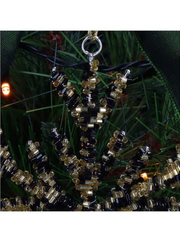Kersten 4-delige set: decoratieve hangers ''Snowflake'' goudkleurig/zwart - Ø 13 cm