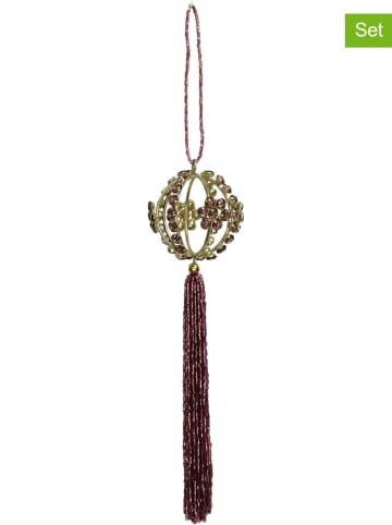 Kersten 4-delige set: decoratieve hangers roze - (H)23 x Ø 6 cm