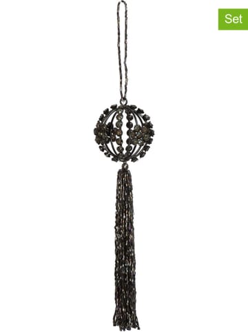 Kersten 4-delige set: decoratieve hangers zwart - (H)23 x Ø 6 cm