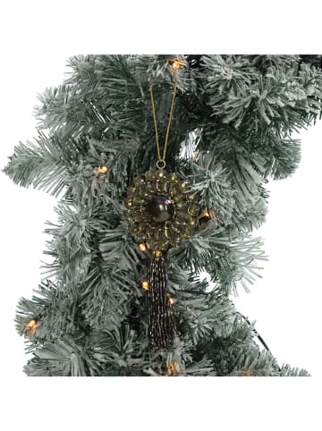 Kersten 4er-Set: Dekoanhänger ''Flower'' in Schwarz - (L)16 x (B)7 cm