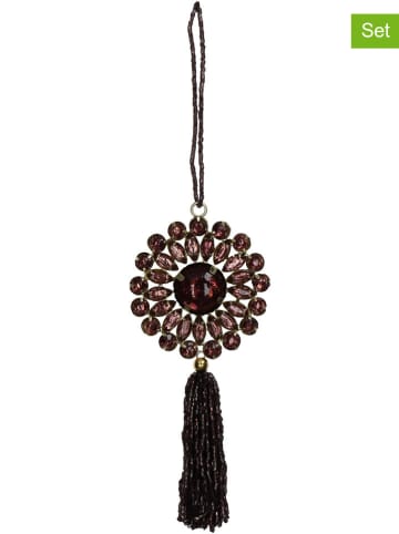 Kersten 4er-Set: Dekoanhänger ''Flower'' in Lila - (L)16 x (B)7 cm