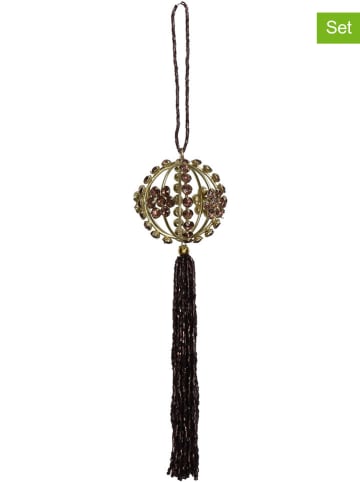 Kersten 4er-Set: Dekoanhänger in Gold/ Lila - (H)23 x Ø 6 cm