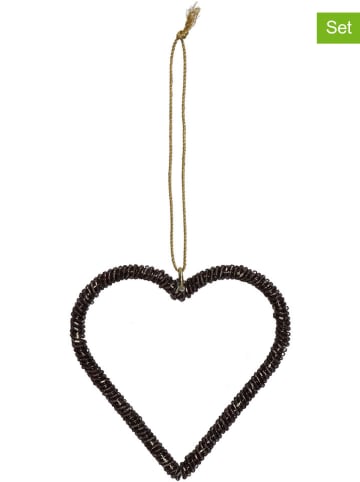 Kersten 4er-Set: Dekoanhänger ''Heart'' in Lila - (L)10 x (B)10 cm