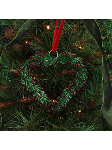 Kersten 4-delige set: decoratieve hangers ''Heart'' rood/groen - (L)12 x (B)12 cm
