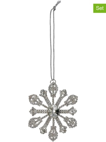 Kersten 4er-Set: Dekoanhänger ''Star'' in Silber - Ø 9 cm