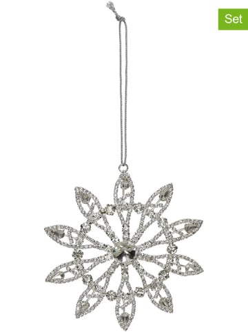 Kersten 4er-Set: Dekoanhänger ''Star'' in Silber - Ø 12 cm