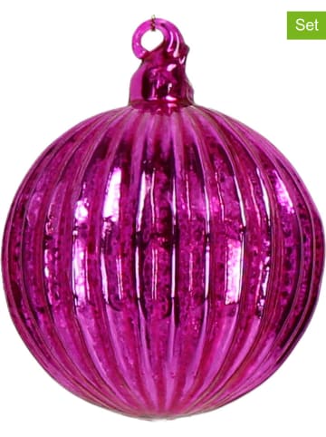 Kersten 6-delige set: kerstballen roze - Ø 8,5 cm