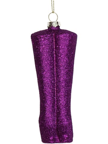 Kersten 2-delige set: kerstballen ''Boots'' paars - (H)12,2 cm