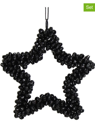 Kersten 2er-Set: Dekoanhänger ''Star'' in Schwarz - (L)14 x (B)14 cm
