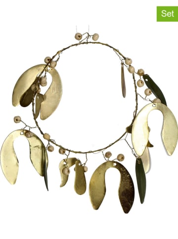 Kersten 4er-Set: Dekoanhänger in Gold/ Weiß - Ø 10 cm