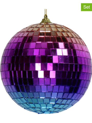 Kersten 2er-Set: Christbaumkugeln ''Disco Ball'' in Bunt - Ø 12 cm